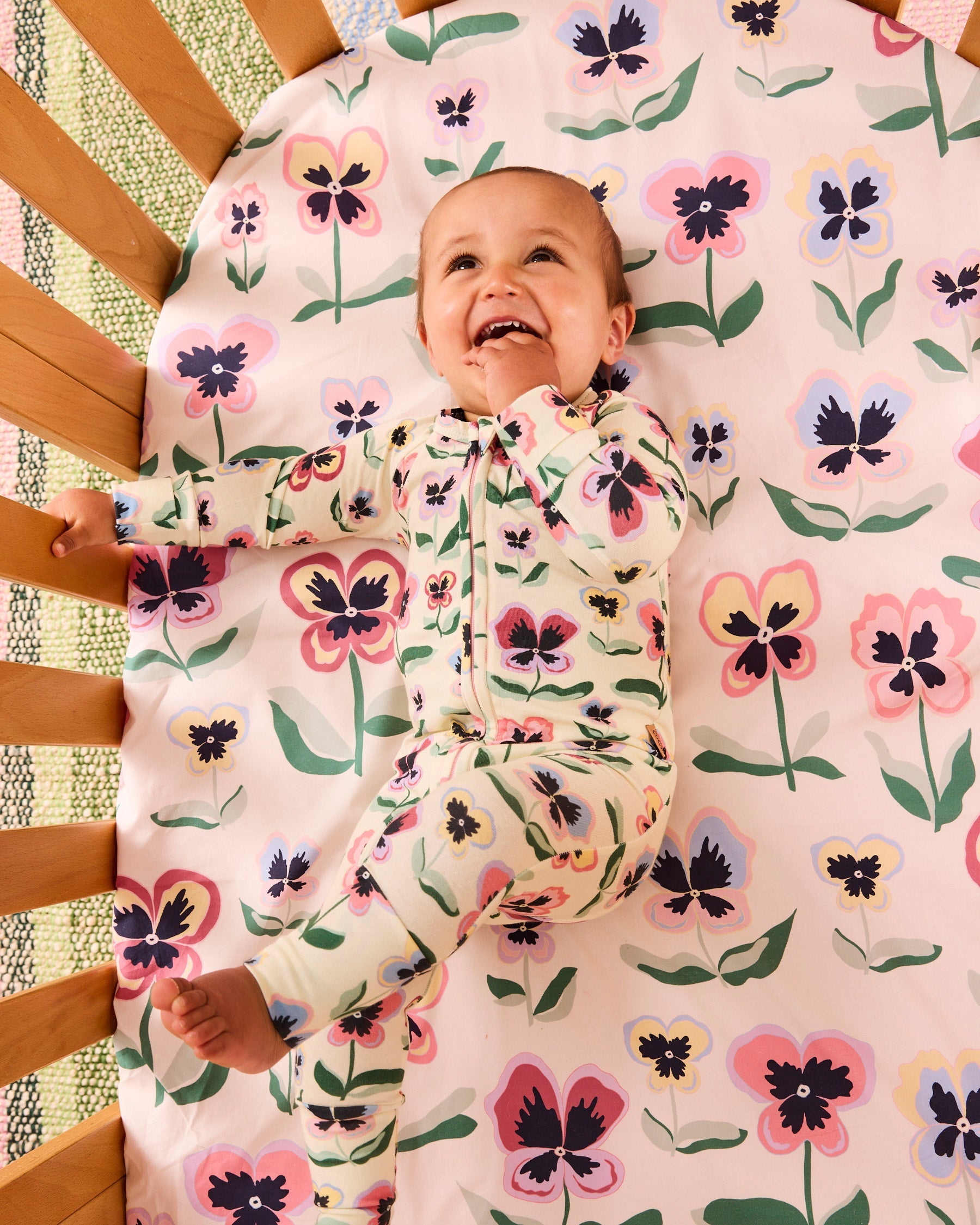 Kip & Co Pretty Pansy Organic Long Sleeve Zip Romper