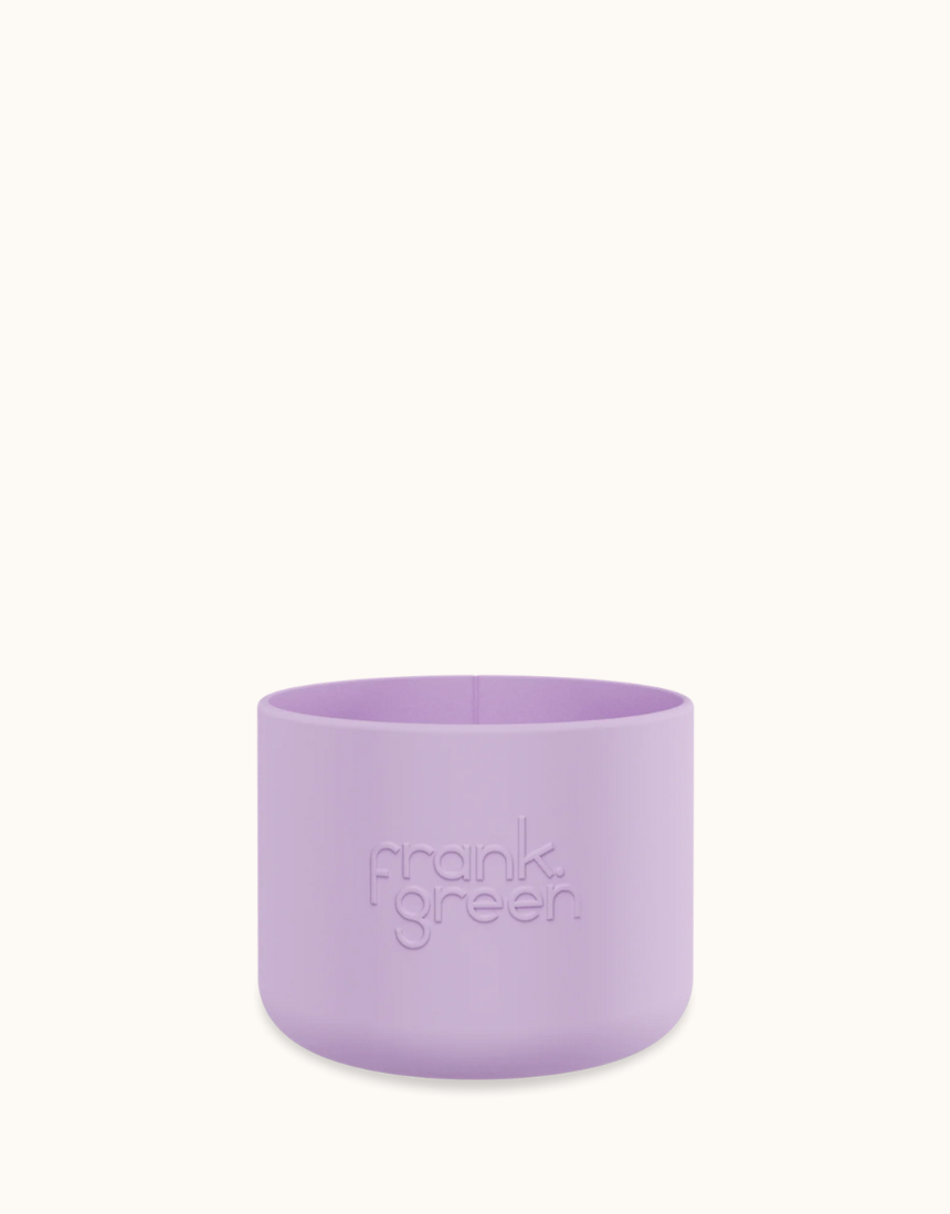 Small Frank Green bottle bumper guard by Say It Sister, protective silicone cover for bottles, prevents scratches and damage.
