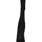 Black organic cotton tights by Tightology featuring a close-up of the textured fabric and seamless design.