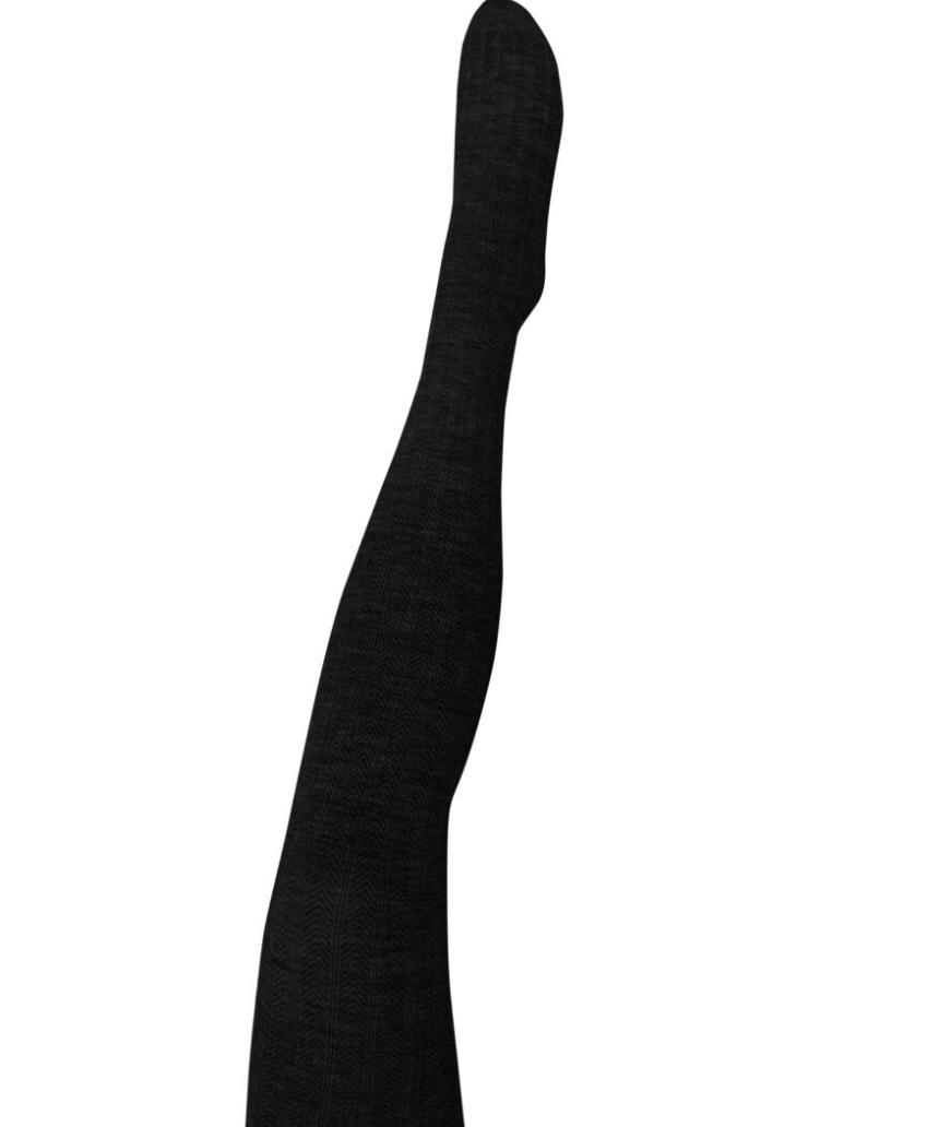Black wool tights by Tightology featuring a sleek, snug fit suitable for stylish, everyday wear.