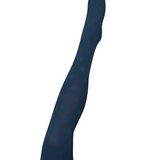 Navy cotton tights by Tightology, featuring a close-up view of the stretchy, comfortable fabric and elastic waistband.