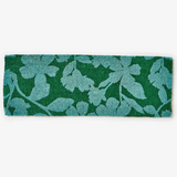 Bonnie and Neil Mallow Blue Green long door mat with geometric pattern and textured fabric for outdoor or indoor use.