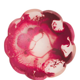 Sage x Clare Petal Bowl Rhubarb dinnerware with a floral petal design in vibrant red and pink hues.