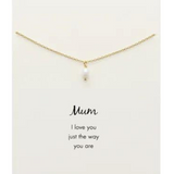 Mini pearl mum necklace by Petals Australia featuring delicate pearl petals on a fine chain.