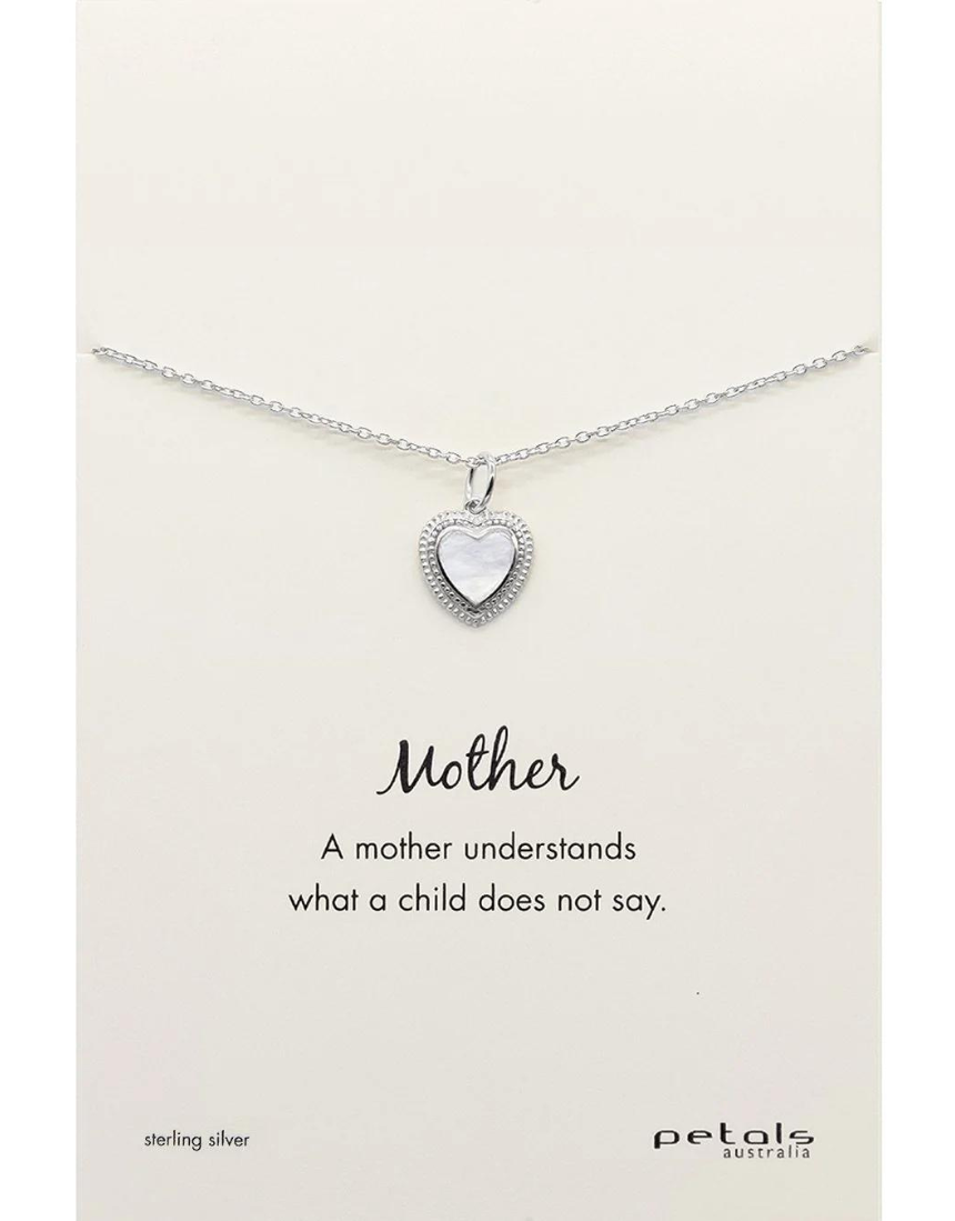 Elegant Petals Australia mother of pearl necklace featuring a delicate, lustrous pendant on a fine chain.