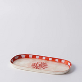 Jones & Co Atlantic Coral tray in vibrant red, featuring a detailed coral design, suitable for home decor or serving.