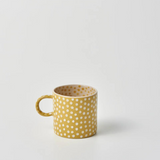 Jones & Co Chino Espresso Cup with Mustard Sprinkle design, featuring a stylish ceramic cup with a decorative pattern.