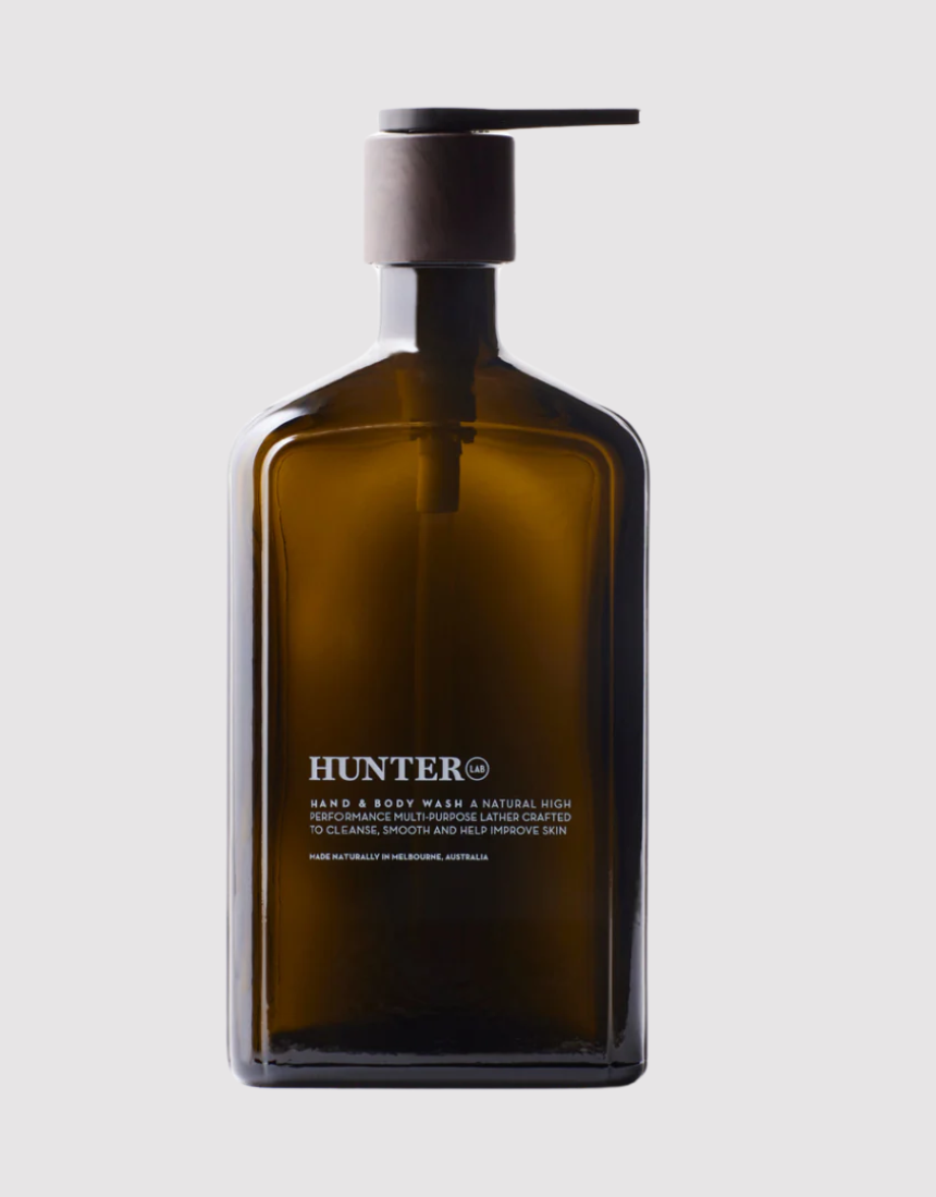 Hunter Lab Forever Kit for bath and body, includes skincare products in sleek packaging and natural design.