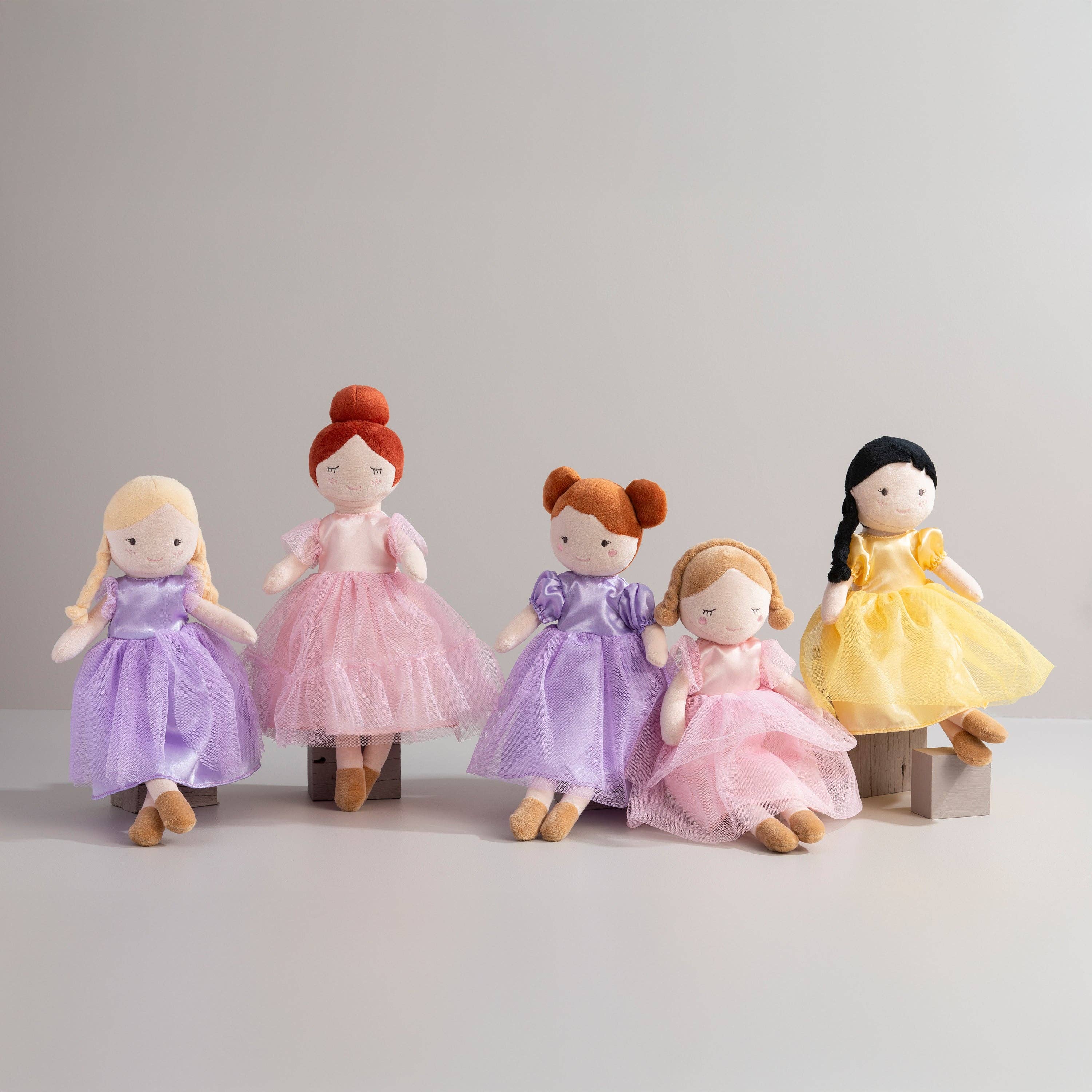 Living Textiles Princess Doll Zara with detailed dress and crown, soft fabric and delicate features.