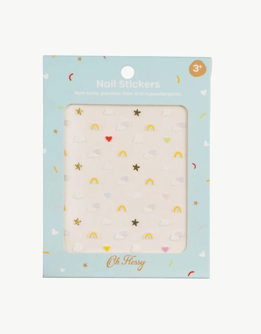 Kids' Oh Flossy nail stickers featuring colorful, playful designs perfect for children's nail art and fun accessories.