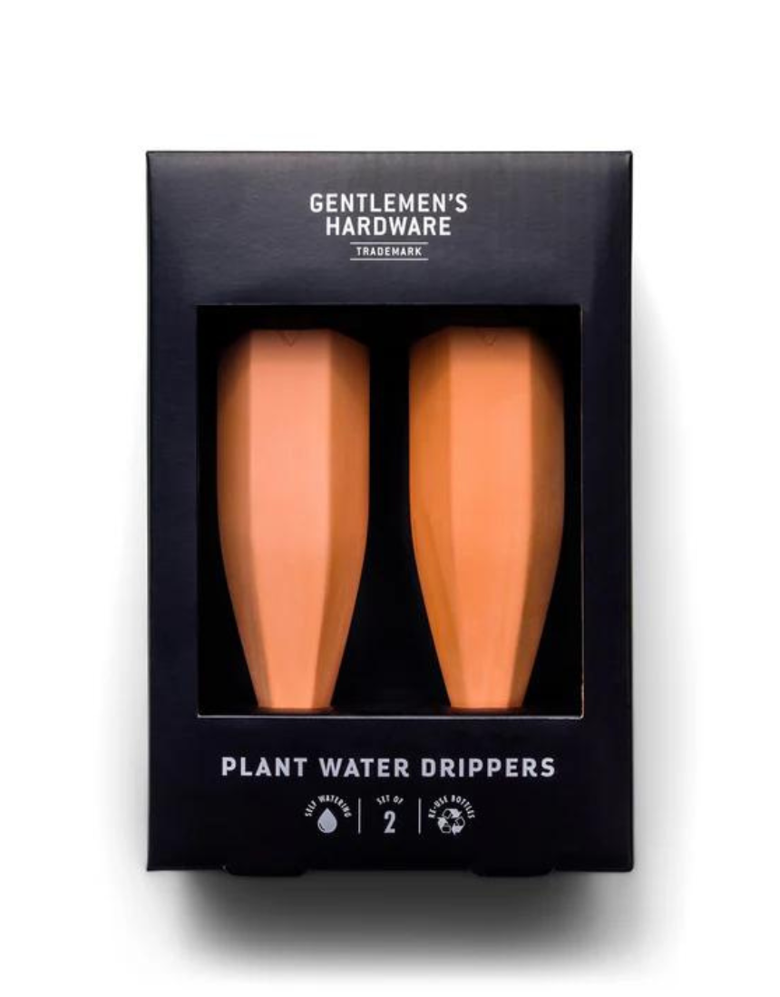 Gentlemen's Hardware plant water drippers string light with small LED bulbs for outdoor garden or patio decoration.