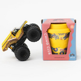Chino Club Wheelies Baby Chino Cup 4oz for kids, small white plastic cup with colorful design, ideal for young children.