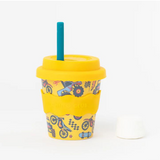 Chino Club Wheelies Baby Chino Cup 4oz for kids, small plastic cup with colorful design and secure lid, ideal for young children.