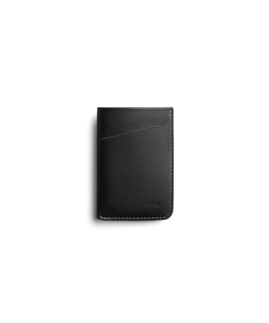 Black Bellroy Card Sleeve 2nd Edition featuring multiple card slots and sleek leather design for easy organization.