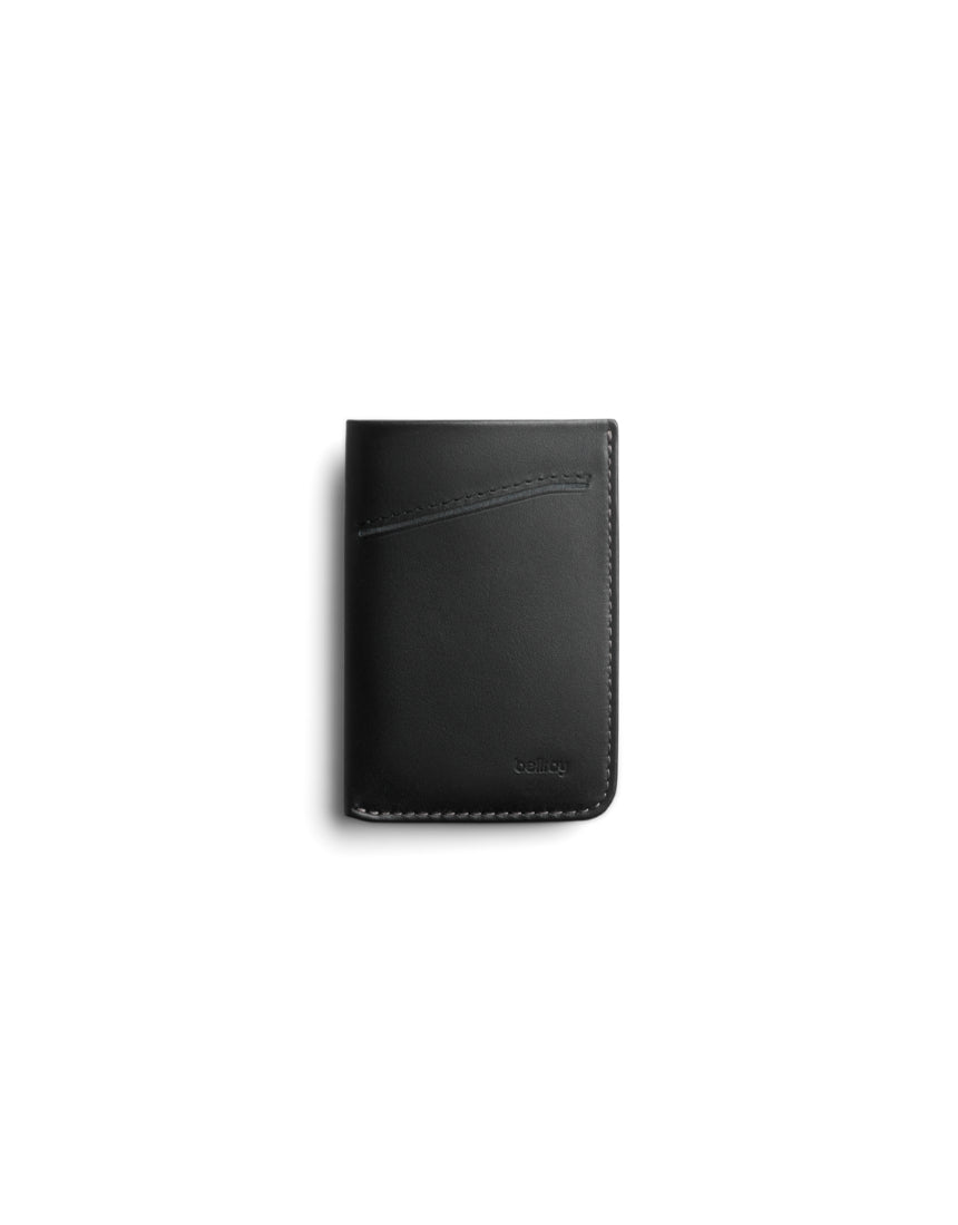 Black Bellroy Card Sleeve 2nd Edition featuring multiple card slots and sleek leather design for easy organization.