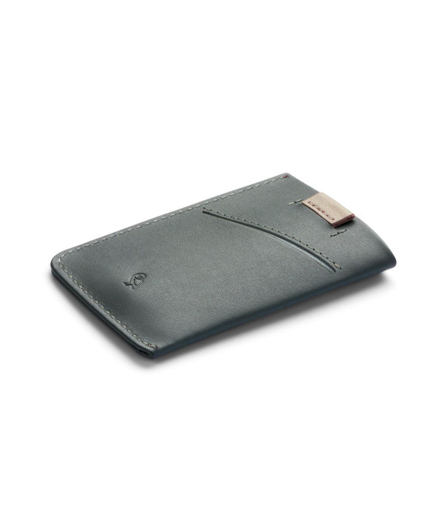 Bellroy Card Sleeve 2nd Edition in Everglade leather showing multiple card slots with a sleek, compact wallet design.