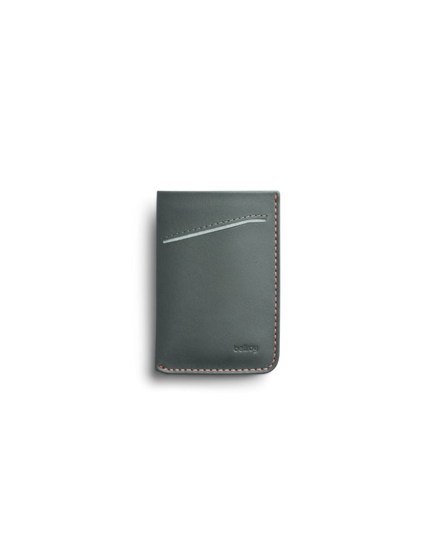 Bellroy Card Sleeve 2nd Edition in Everglade leather, featuring compact design with multiple card slots and sleek finish.