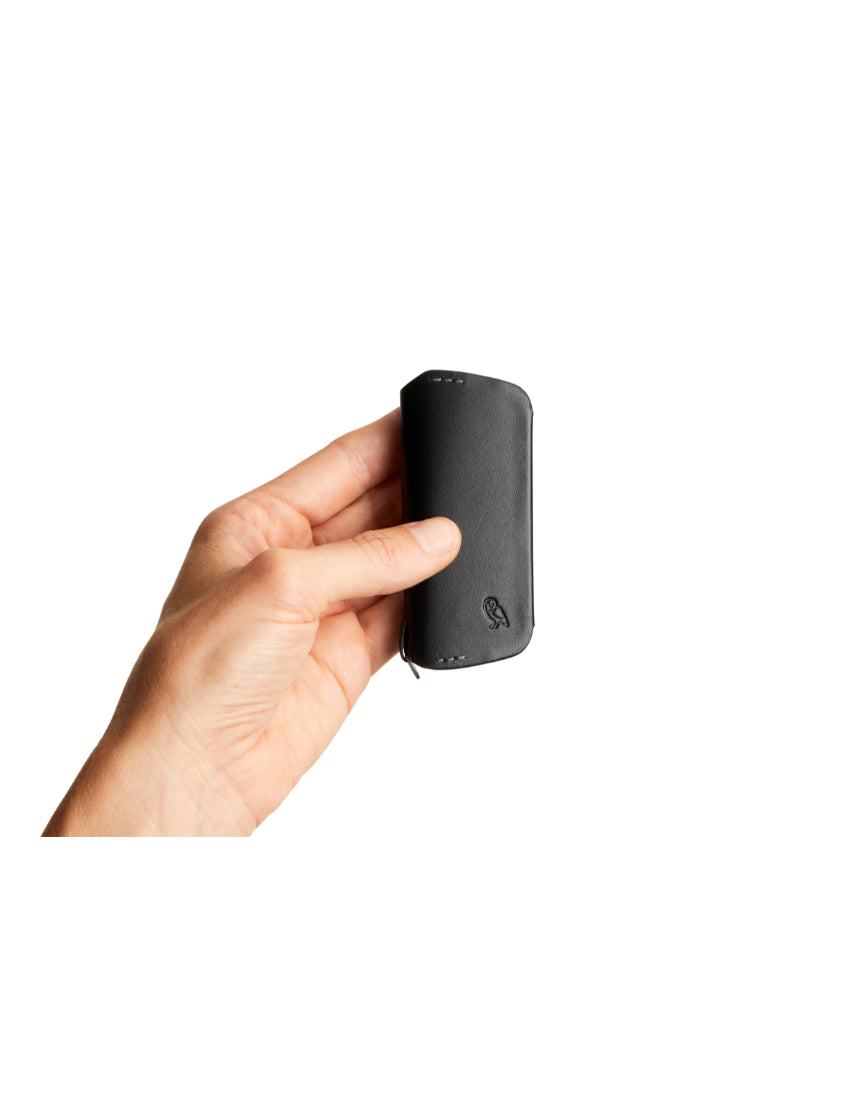Bellroy Key Cover Plus 3rd Edition in black, compact leather key organizer with multiple key slots and sleek design.