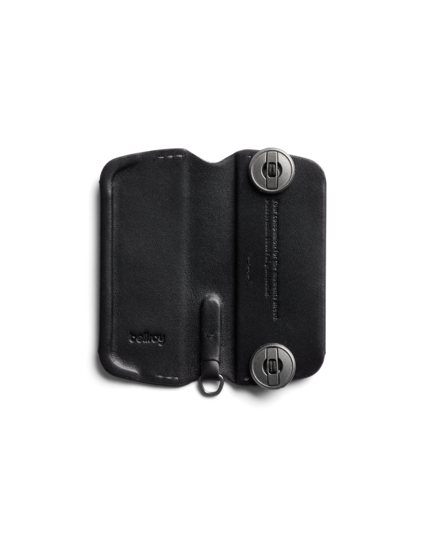 Bellroy Key Cover Plus 3rd Edition in black, slim leather key organizer with multiple key slots and compact design.
