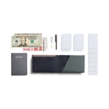Bellroy Travel Wallet in Everglade leather, featuring multiple card slots and a slim design for secure travel organization.