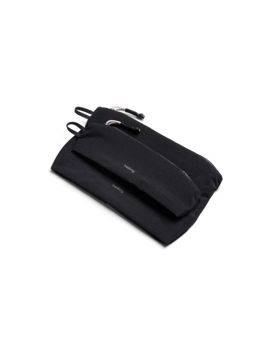 Bellroy Light Pouch Duo in black, compact wallets with multiple card slots and a sleek design for everyday organization.