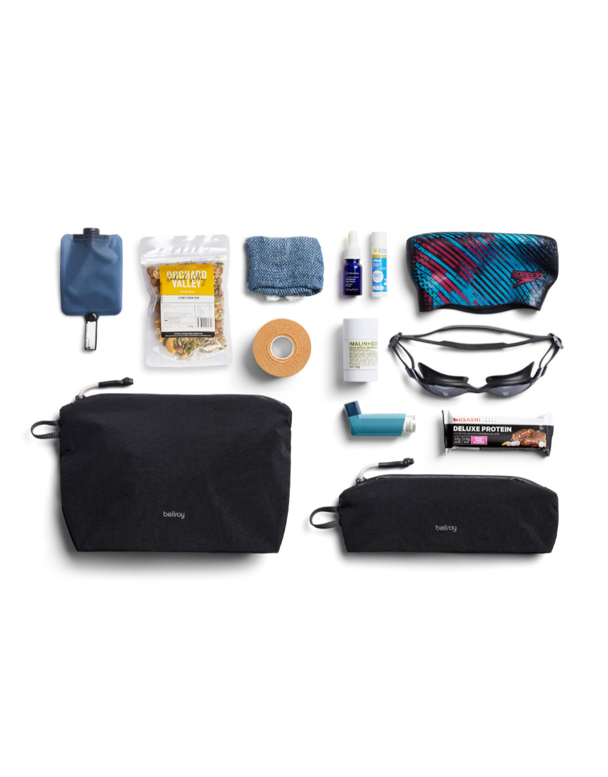 Bellroy Light Pouch Duo in black showcasing compact design and sleek storage for essentials.