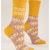 Blue Q Mind Reader W-Crew Socks featuring colorful, patterned knit design for comfortable casual wear.
