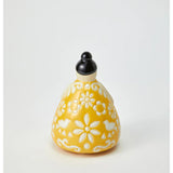 Jones & Co Nonna Sunny floral vase with bright yellow and orange floral patterns, ceramic decorative vase on a white background