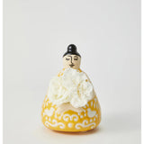 Jones & Co Nonna Sunny floral vase with bright yellow and orange floral pattern, ceramic decorative vase for flowers.