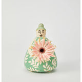 Jones & Co Nonna Green Floral Vase with intricate floral design, ceramic material, and classic shape.