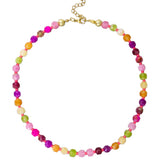Tiger Tree rock candy stone necklace featuring colorful, polished stones on a delicate chain, stylish jewelry accessory.