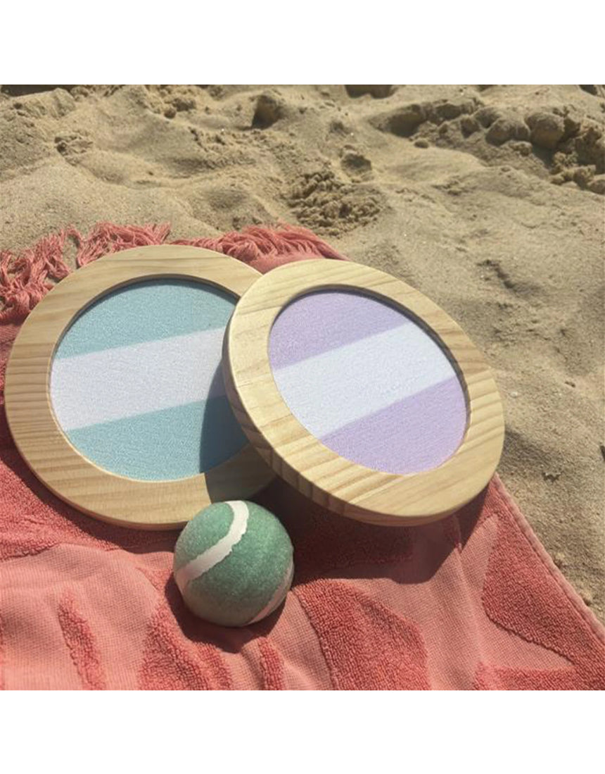 Sunnylife Catch Ball Set Rio Sun, colorful outdoor game with catch balls and net for fun beach or park activity.