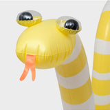 Sunnylife Snake Giant Sprinkler in vibrant colors, featuring a snake shape with water spraying from its mouth, perfect for outdoor fun.