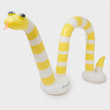 Sunnylife giant snake sprinkler outdoors, colorful inflatable water sprinkler for kids, fun summer garden toy.