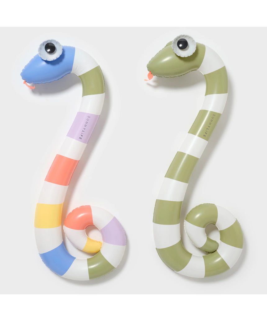 Colorful Sunnylife kids inflatable pool noodle set from Into the Wild collection, featuring vibrant animal and nature-themed designs.