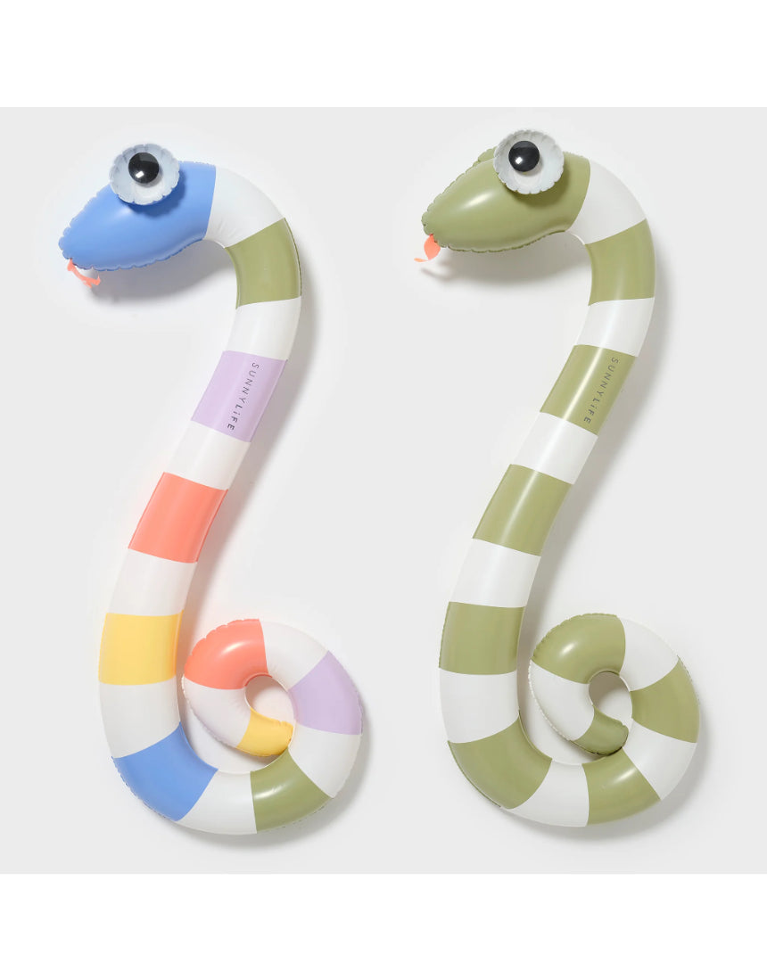 Colorful Sunnylife kids inflatable pool noodle set from Into the Wild collection, featuring vibrant animal and nature-themed designs.