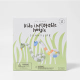 Sunnylife kids inflatable pool noodle set featuring colorful "Into the Wild" animal designs, perfect for swimming and water play.