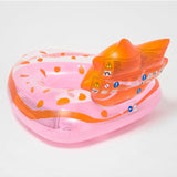 Sunnylife Luxe Pool Ring in strawberry pink, a fun inflatable pool float with a round shape and vibrant color.