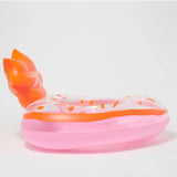Sunnylife luxe pool float in strawberry pink with a round ring design, perfect for relaxing in the pool.