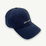 Banabae Old Mate washed navy baseball cap showing a classic curved brim and adjustable strap in natural fabric.