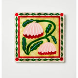 Jones & Co Bloom Nouveau Yellow Square wall decor featuring a vibrant yellow floral design on a square canvas.