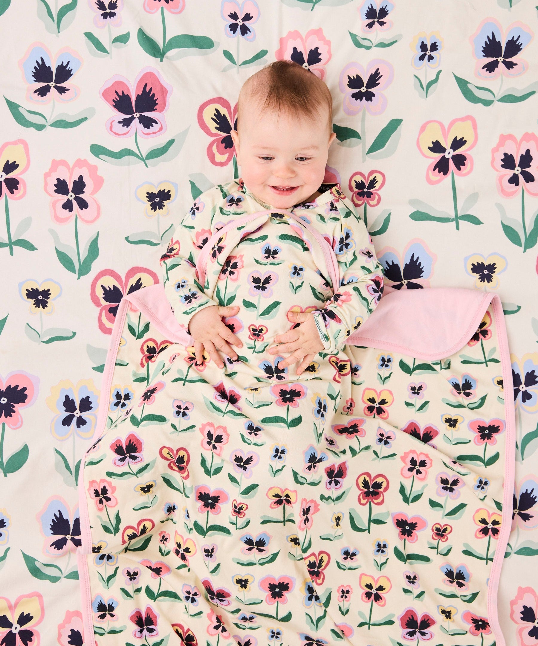Kip & Co Pretty Pansy Organic Cotton Snuggle Blanket