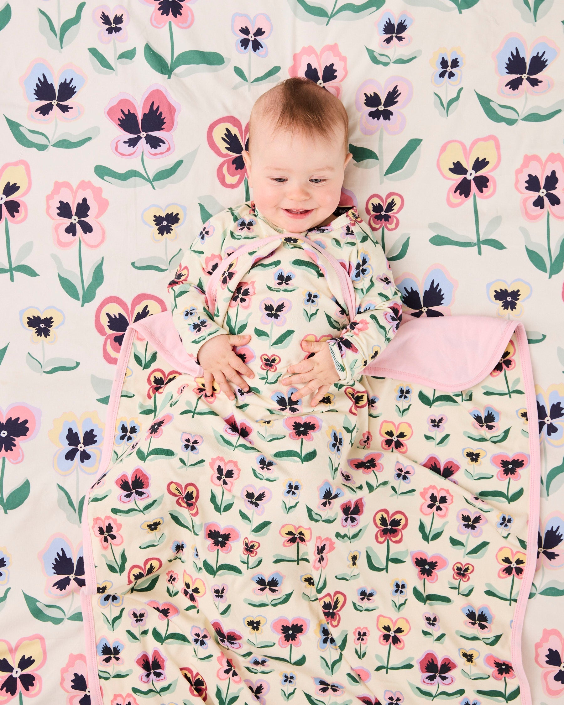Kip & Co Pretty Pansy Organic Cotton Snuggle Blanket