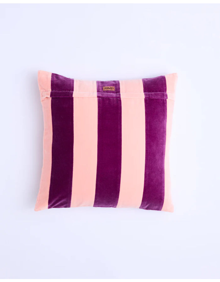 Kip & Co plum jam velvet cushion with plush, soft fabric and vibrant purple color, ideal for cozy home decor accents.