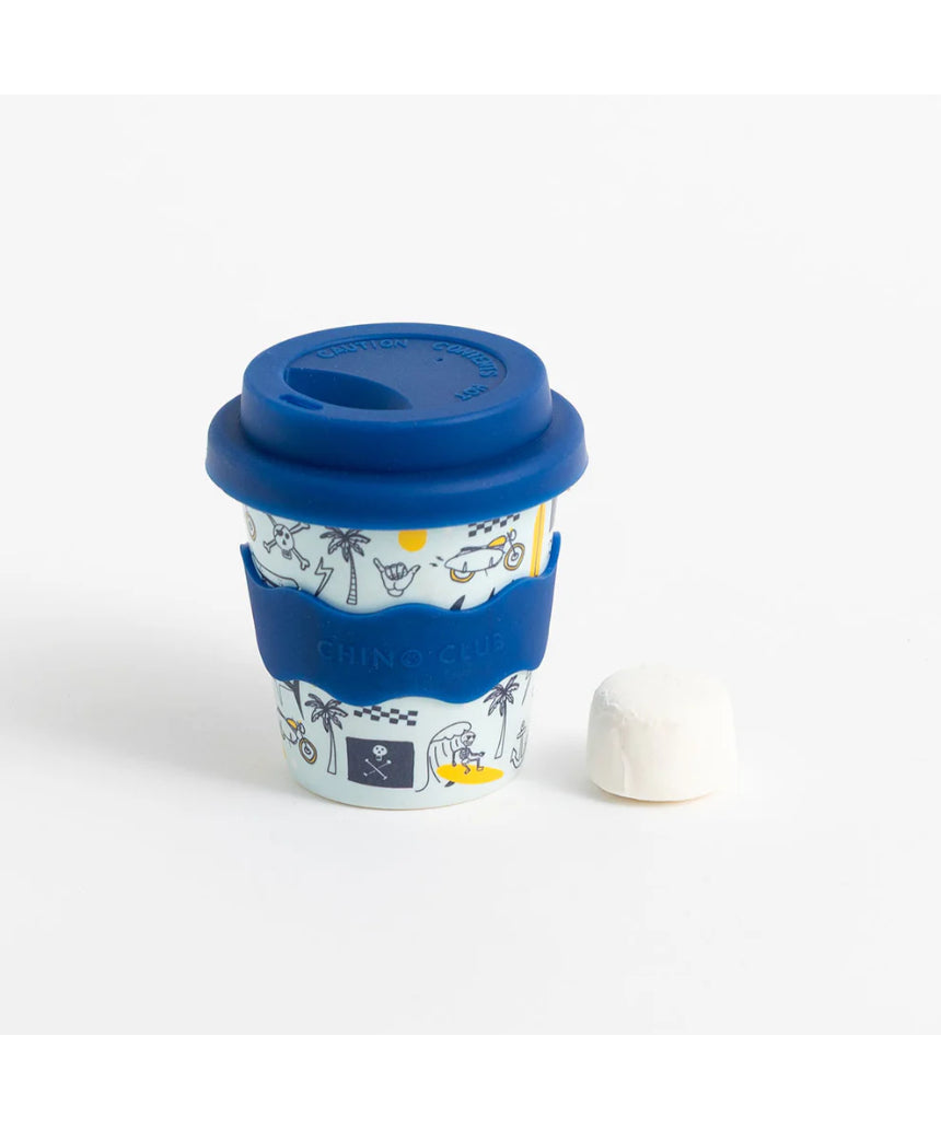 Chino Club Rad Times baby kids cup, 4oz size, colorful design with no straw, ideal for young children.