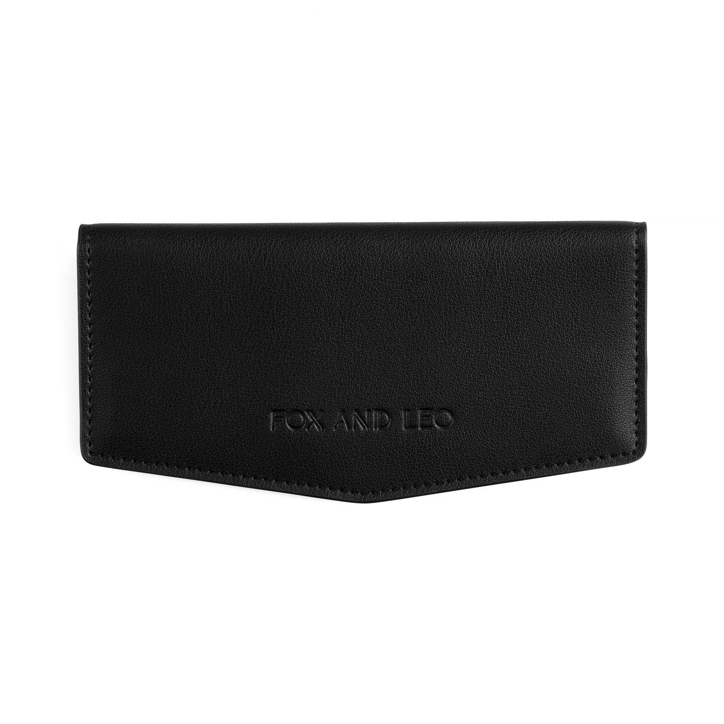 Black Fox & Leo Swallet wallet with sleek leather design, featuring compact size and minimalist style.