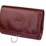 Men's Republic travel toiletry bag with hanger, compact cosmetic and toiletry bag for men's grooming essentials, black fabric.