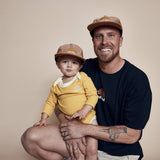 Rad Dad cord cap in tan by Banabae, shown in close-up with a structured brim and woven cord material.