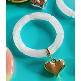 Mosk Melbourne Big Heart bracelet featuring a large heart charm on a delicate chain, stylish jewelry accessory.