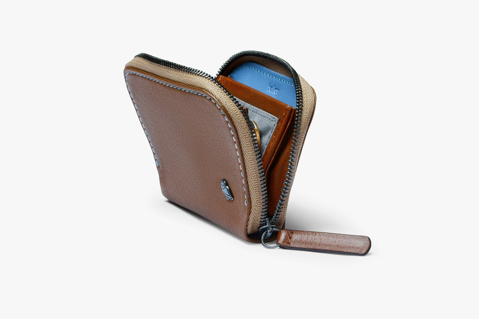 Bellroy Folio Mini wallet in Hazelnut leather with multiple card slots and a sleek, compact design.